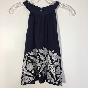 Anthropologie Caution to the Wind Navy Tank Med